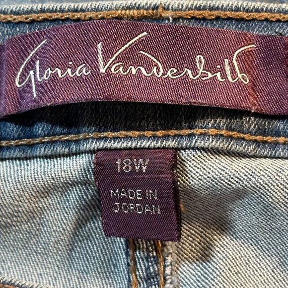 Gloria Vanderbilt Amanda Women's Plus Size 18W Denim 5 Pocket Jeans Blue - Picture 3 of 14